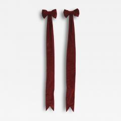 Pair of Maroon Velvet Bows - 4720950