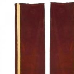 Pair of Maroon Velvet Metallic Thread Narrow Drapes - 4200882