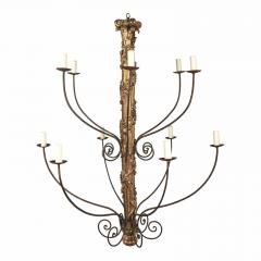 Pair of Massive Hand Carved Giltwood Italian Twelve Arm Chandeliers - 4449425