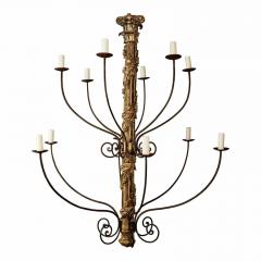 Pair of Massive Hand Carved Giltwood Italian Twelve Arm Chandeliers - 4449431