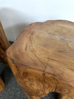 Pair of Massive Walnut Wood Side Tables France 1960s - 3371970
