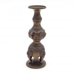 Pair of Meiji Bronze Candlesticks Japan circa 1880 - 3928261