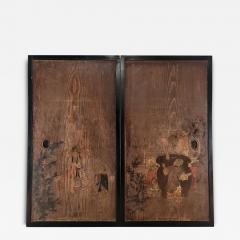 Pair of Meiji Period Painted Sliding Doors - 3590756