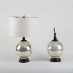 Pair of Mercury Glass Globular Lamps - 1524860