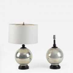 Pair of Mercury Glass Globular Lamps - 1528960