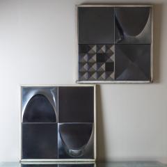 Pair of Metal Tiles Signed arfo Probably Italy Mid 20th Century - 4428867