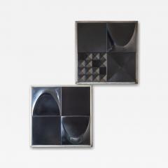 Pair of Metal Tiles Signed arfo Probably Italy Mid 20th Century - 4439643