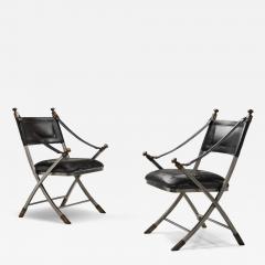 Pair of Metal and Leatherette Armchairs Europe ca 1960s - 4644211