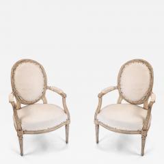 Pair of Mid 19th Century Louis XVI Style Armchairs - 4544612