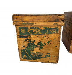 Pair of Mid 20th Century Japanese Pine Tea Shipping Crates - 4751835