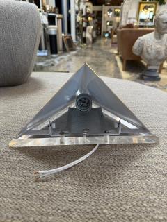 Pair of Mid Century Acrylic and Brass Geometric Sconces 1970s - 4540932