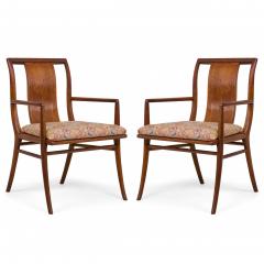 Pair of Mid Century American Upholstered Seat Armchairs - 4700424