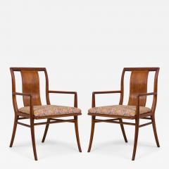 Pair of Mid Century American Upholstered Seat Armchairs - 4700641