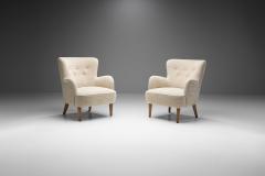 Pair of Mid Century Armchairs by a Swedish Cabinetmaker Sweden ca 1950s - 1892742