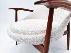 Pair of Mid Century Armchairs in White Boucle - 2521946