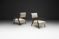 Pair of Mid Century Armchairs with Striped Upholstery Italy 1950s - 4776353