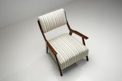 Pair of Mid Century Armchairs with Striped Upholstery Italy 1950s - 4776368
