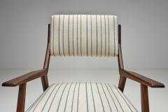 Pair of Mid Century Armchairs with Striped Upholstery Italy 1950s - 4776369