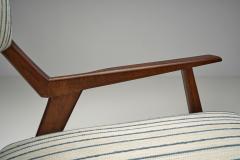 Pair of Mid Century Armchairs with Striped Upholstery Italy 1950s - 4776373