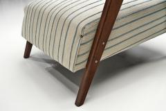 Pair of Mid Century Armchairs with Striped Upholstery Italy 1950s - 4779582