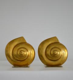 Pair of Mid-Century Brass Shell Form Bookends