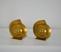 Pair of Mid Century Brass Shell Form Bookends - 2055595