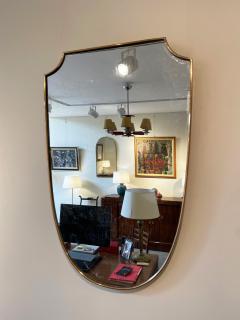 Pair of Mid Century Brass Shield Mirrors - 2627145