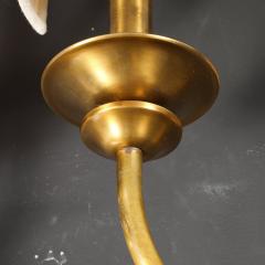 Pair of Mid Century Brass Two Arm Sconces w Sculptural Volute Motif - 4792485