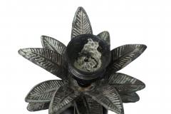 Pair of Mid Century Bronze Palm Tree Candlesticks - 4673938