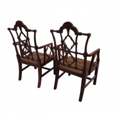 Pair of Mid Century Chinese Chippendale Arm Chairs - 4519063