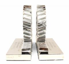 Pair of Mid Century Chrome Gear Bookends - 4195363