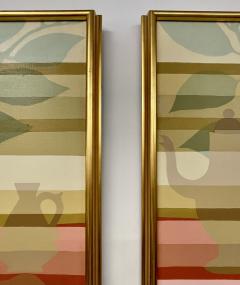 Pair of Mid Century Framed Oil on Canvas Tea Time Signed Melbardis 1979 - 4226419