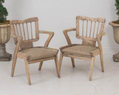 Pair of Mid Century French Armchairs in Bleached Beech Wood - 3430903