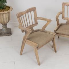 Pair of Mid Century French Armchairs in Bleached Beech Wood - 3430904