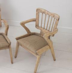 Pair of Mid Century French Armchairs in Bleached Beech Wood - 3430905
