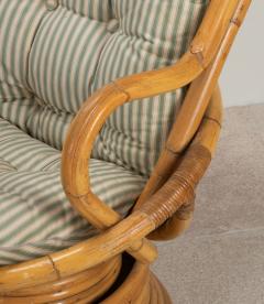 Pair of Mid Century French Bamboo Turning and Swinging Armchairs - 4137033