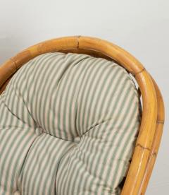 Pair of Mid Century French Bamboo Turning and Swinging Armchairs - 4137129
