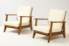 Pair of Mid Century French Beech Chairs France 1950s - 2267538