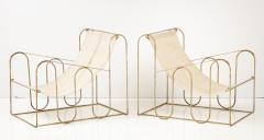 Pair of Mid Century French Classically Arched Chairs Iron Metal 1960s - 3106040