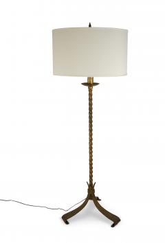 Pair of Mid Century Gilt Wrought Iron Floor Lamps - 4162460