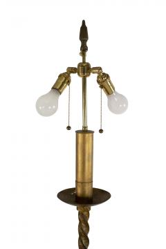 Pair of Mid Century Gilt Wrought Iron Floor Lamps - 4162463