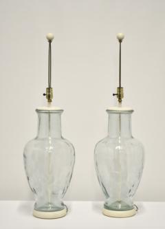 Pair of Mid Century Glass Jar Form Table Lamps - 1275125