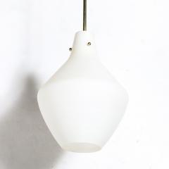Pair of Mid Century Hand Blown Frosted Organic Murano Glass Pendant Chandeliers - 4653858