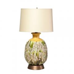 Pair of Mid Century Hand Glazed Expressionistic Organic Modern Ceramic Lamps - 1950134