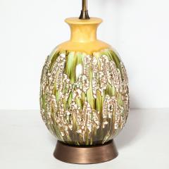 Pair of Mid Century Hand Glazed Expressionistic Organic Modern Ceramic Lamps - 1950145