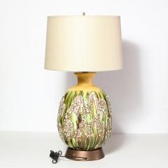 Pair of Mid Century Hand Glazed Expressionistic Organic Modern Ceramic Lamps - 1950157