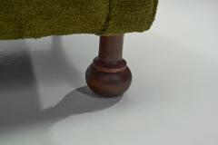 Pair of Mid Century Italian Armchairs with Wooden Bun Feet Italy 1950s - 4310993