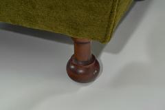 Pair of Mid Century Italian Armchairs with Wooden Bun Feet Italy 1950s - 4310994