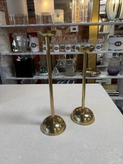 Pair of Mid Century Italian Brass Candlesticks with Sculptural Domed Bases 1960 - 4540779