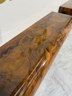 Pair of Mid Century Italian Burl Wood Console Tables - 4324155
